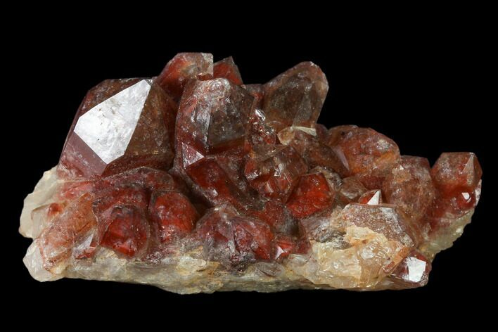 Natural Quartz Crystal Cluster with Hematite Phantoms - Morocco #137462